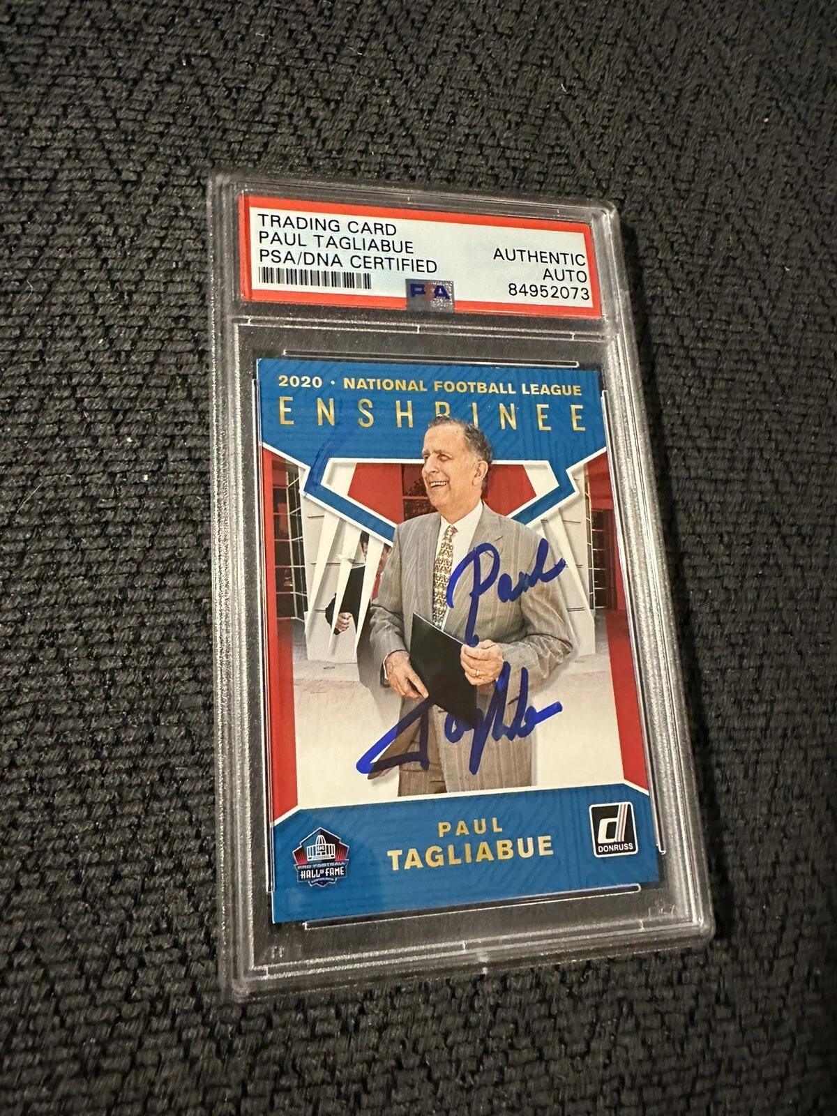 Paul Tagliabue Signed 2020 Donruss Personal Edition #NNO Card PSA /DNA Slab COA
