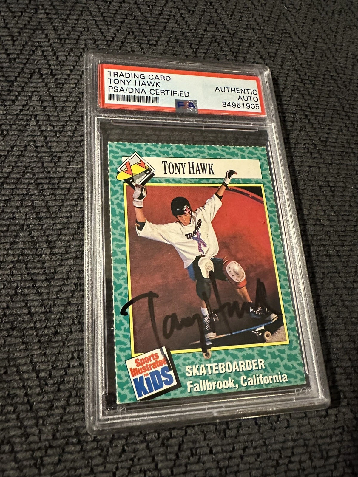 Tony Hawk Signed 1990 SI For Kids #152 Card PSA /DNA Slab COA Rare Rookie RC
