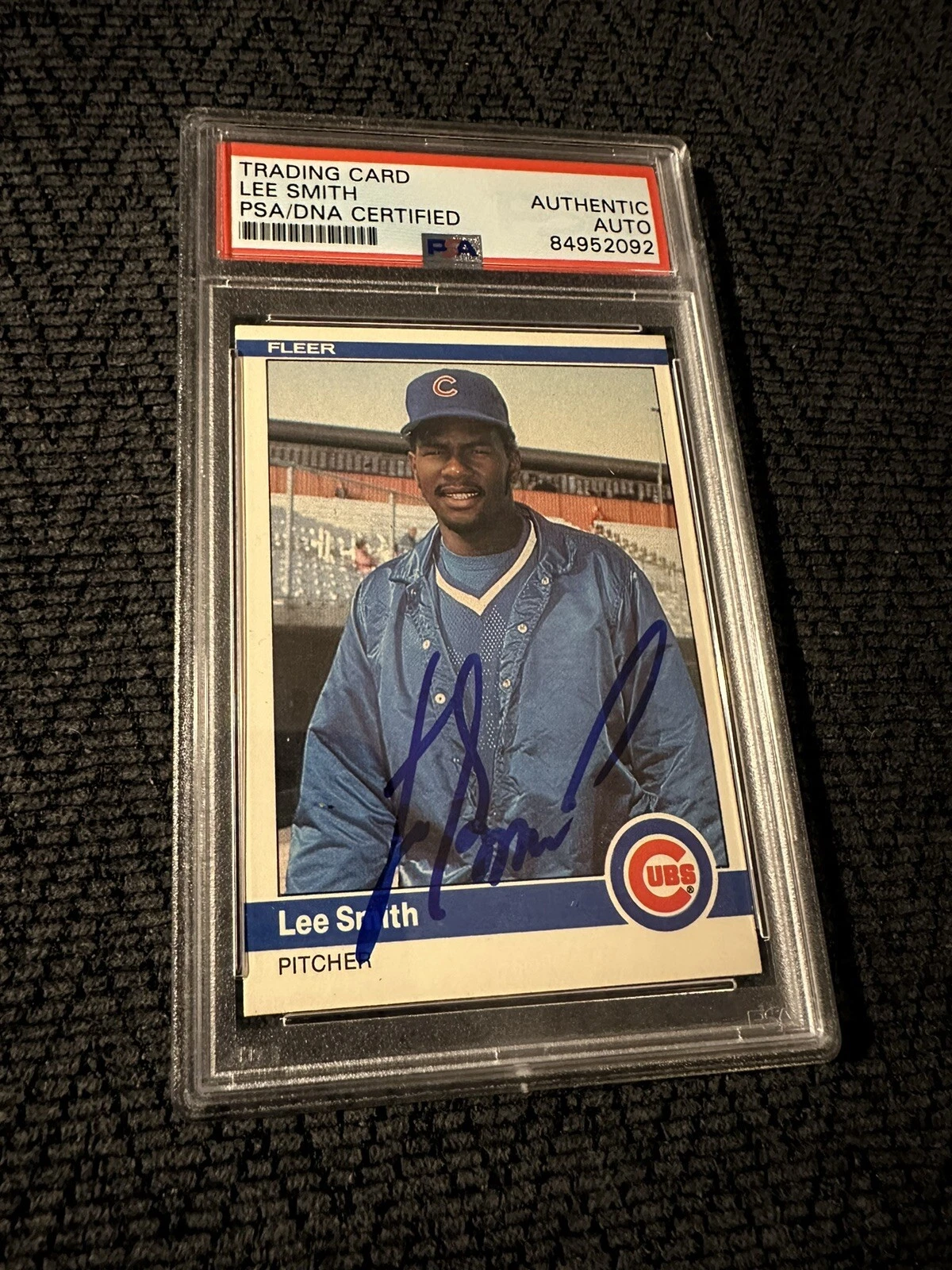 Lee Smith Signed 1984 Fleer #137 Card PSA /DNA Slab COA
