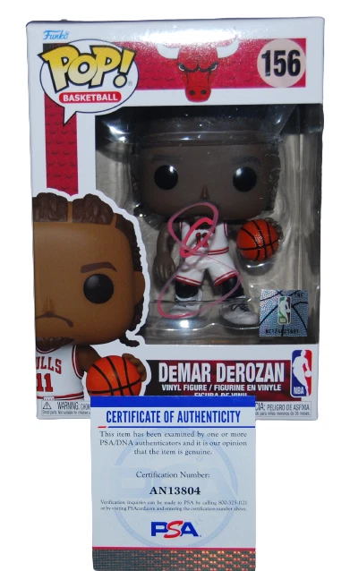 DEMAR DEROZAN signed (CHICAGO BULLS) Basketball #156 Funko Pop PSA/DNA AN13804
