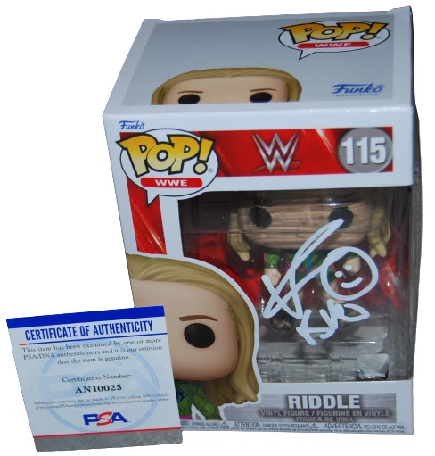MATT RIDDLE signed (WWE) WRESLTING autographed #115 Funko Pop PSA/DNA AN10025
