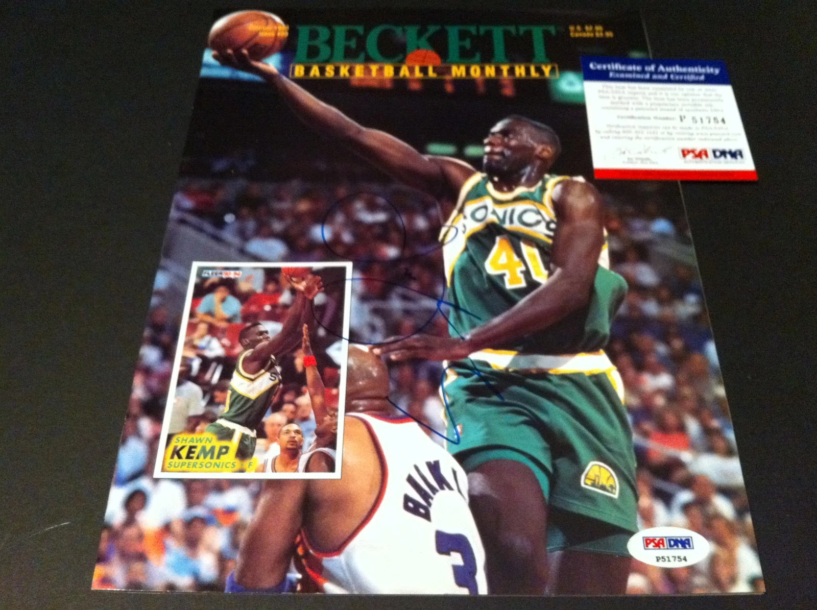 Shawn Kemp 1993 Beckett Magazine Signed Auto PSA/DNA COA
