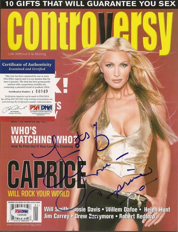 Caprice Bourret 2000 Controversy Mag Signed PSA/DNA COA
