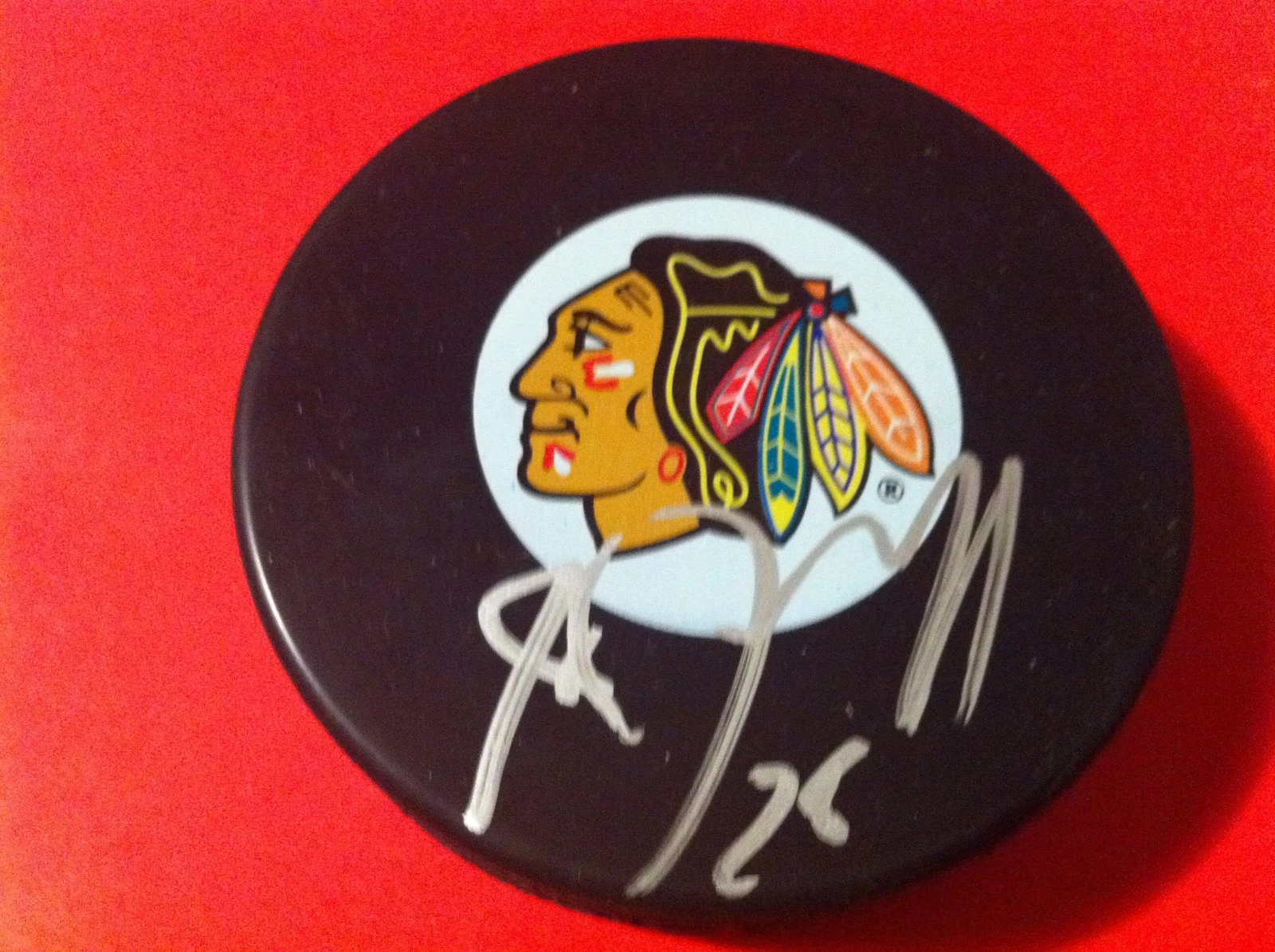 Jake Dowell Blackhawks Signed Puck Holder
