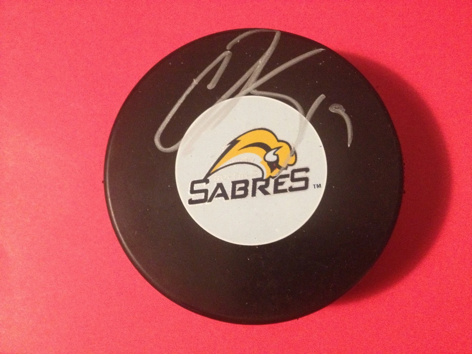 Cody Hodgson Sabres Signed Auto Puck
