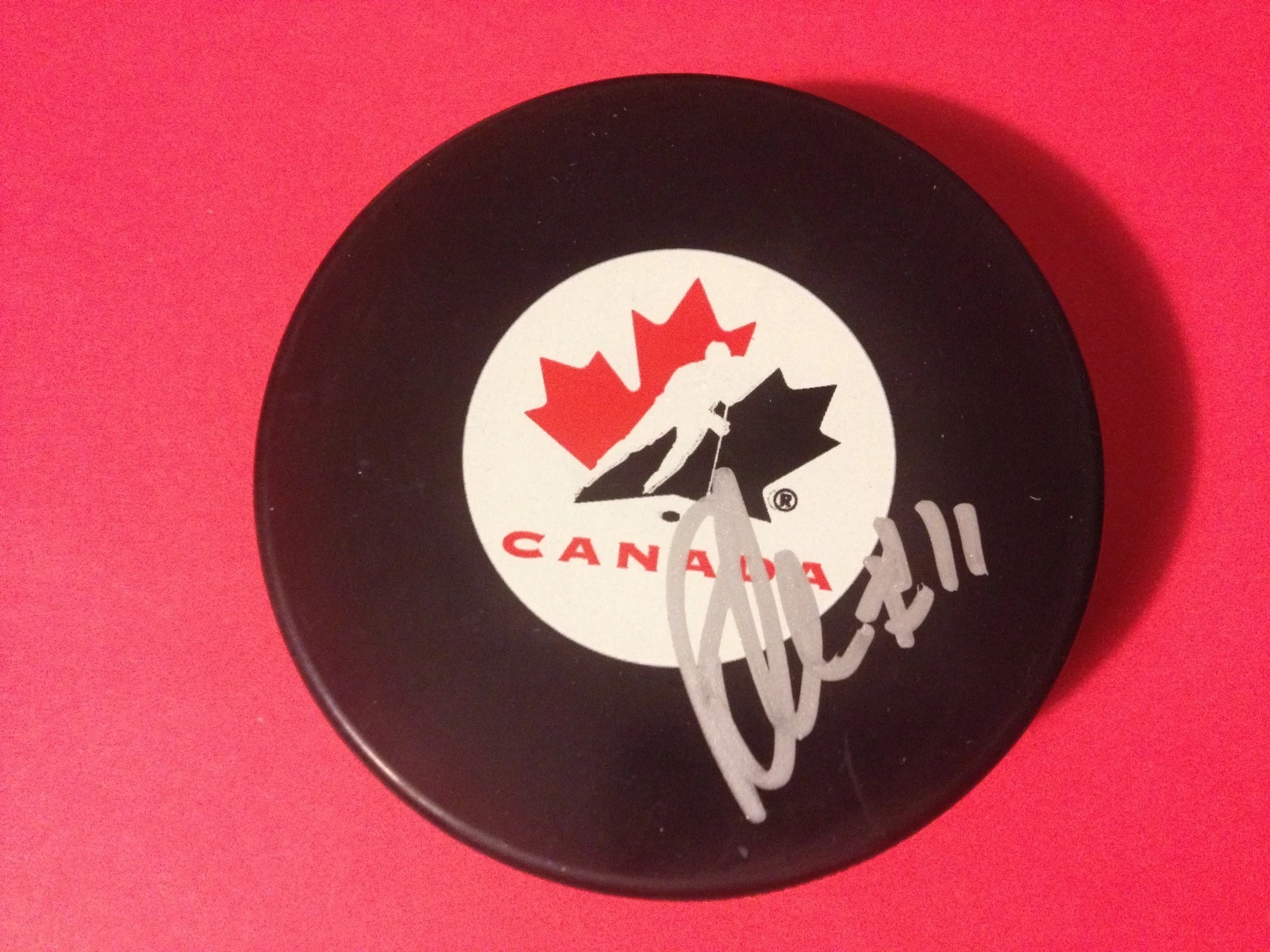 Patrick Marleau Sharks Olympic Team Canada Signed Puck 