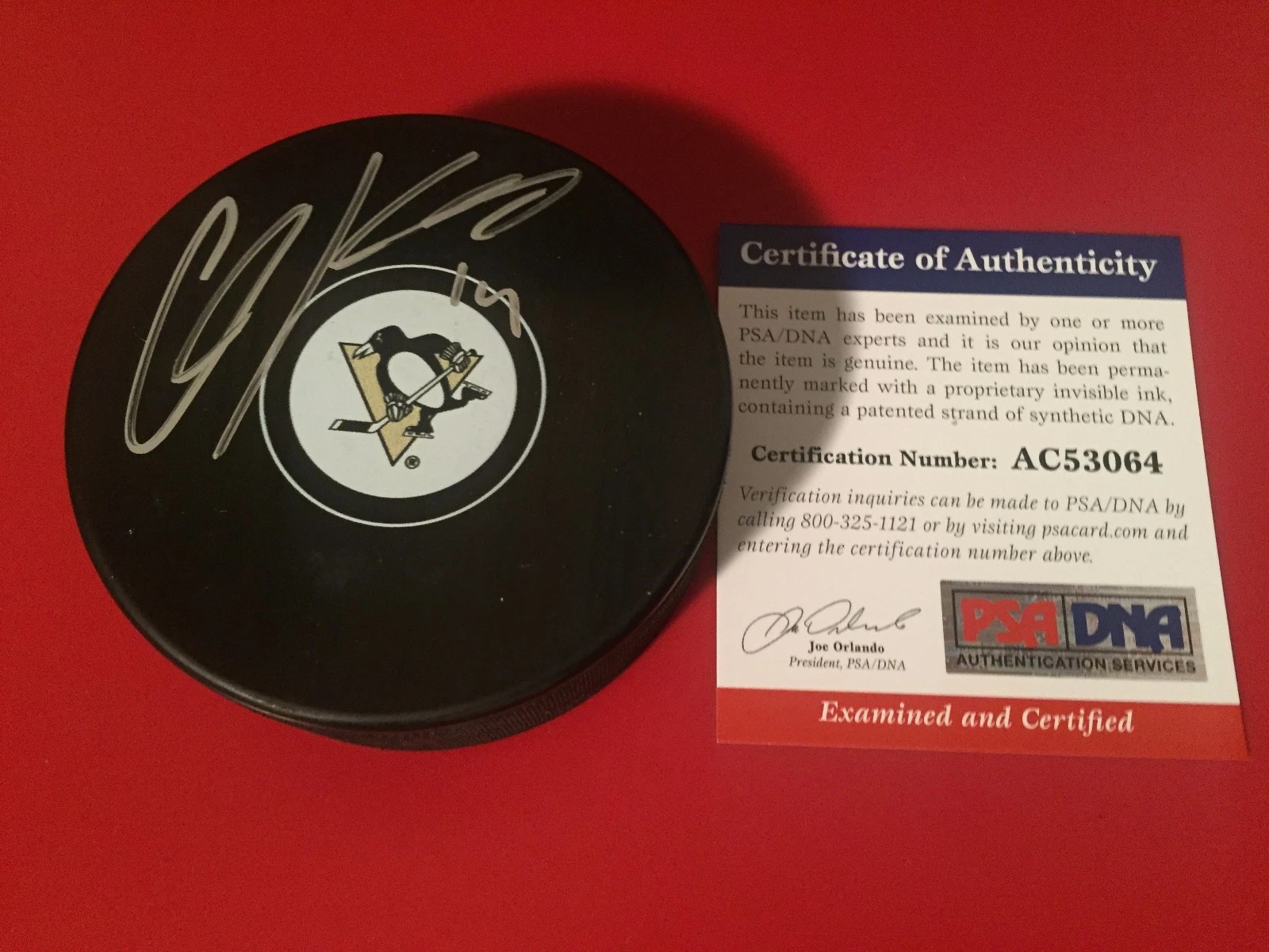 Chris Kunitz Penguins Signed Hockey Puck Auto PSA/DNA COA
