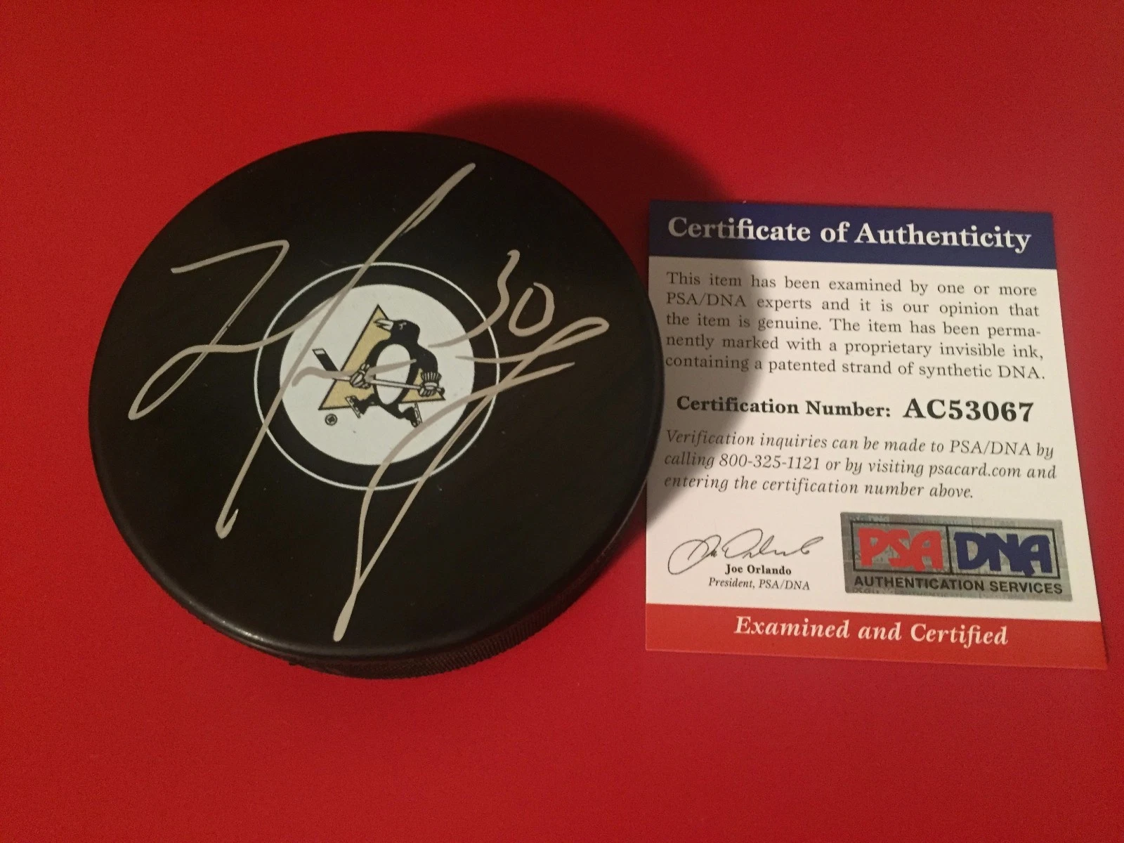 Matt Murray Stanley Cup Penguins Signed Hockey Puck Auto PSA/DNA COA
