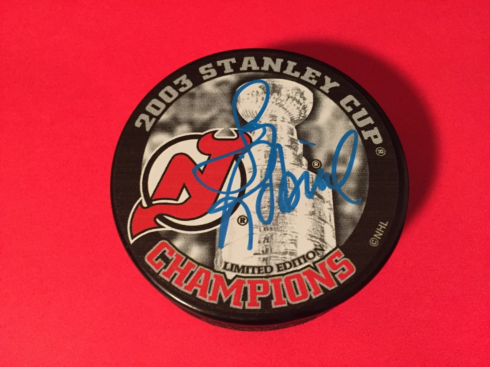 Larry Robinson HOF Devils 2003 Stanley Cup Champions Signed Auto Puck
