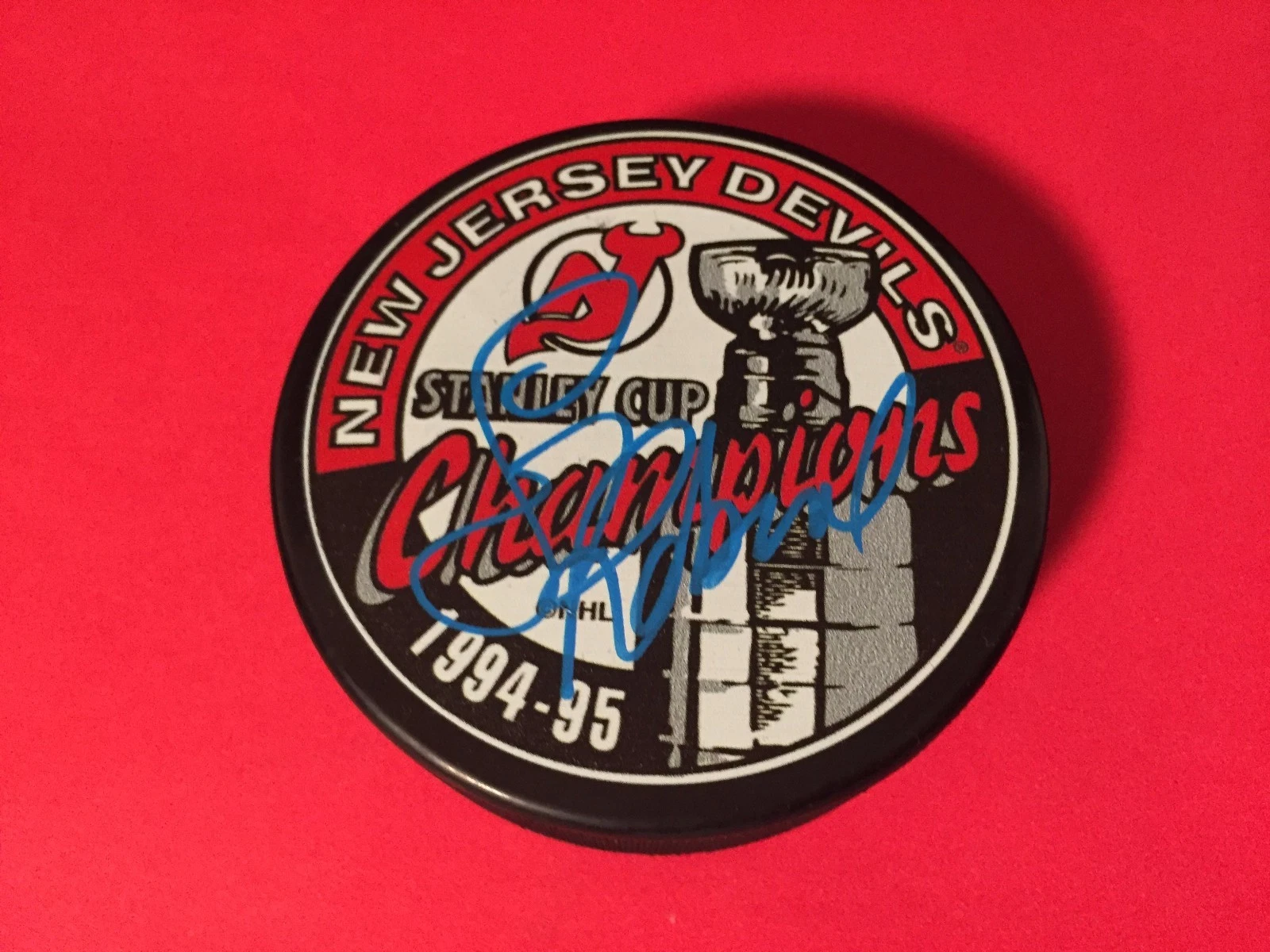 Larry Robinson HOF Devils 1995 Stanley Cup Champions Signed Auto Puck
