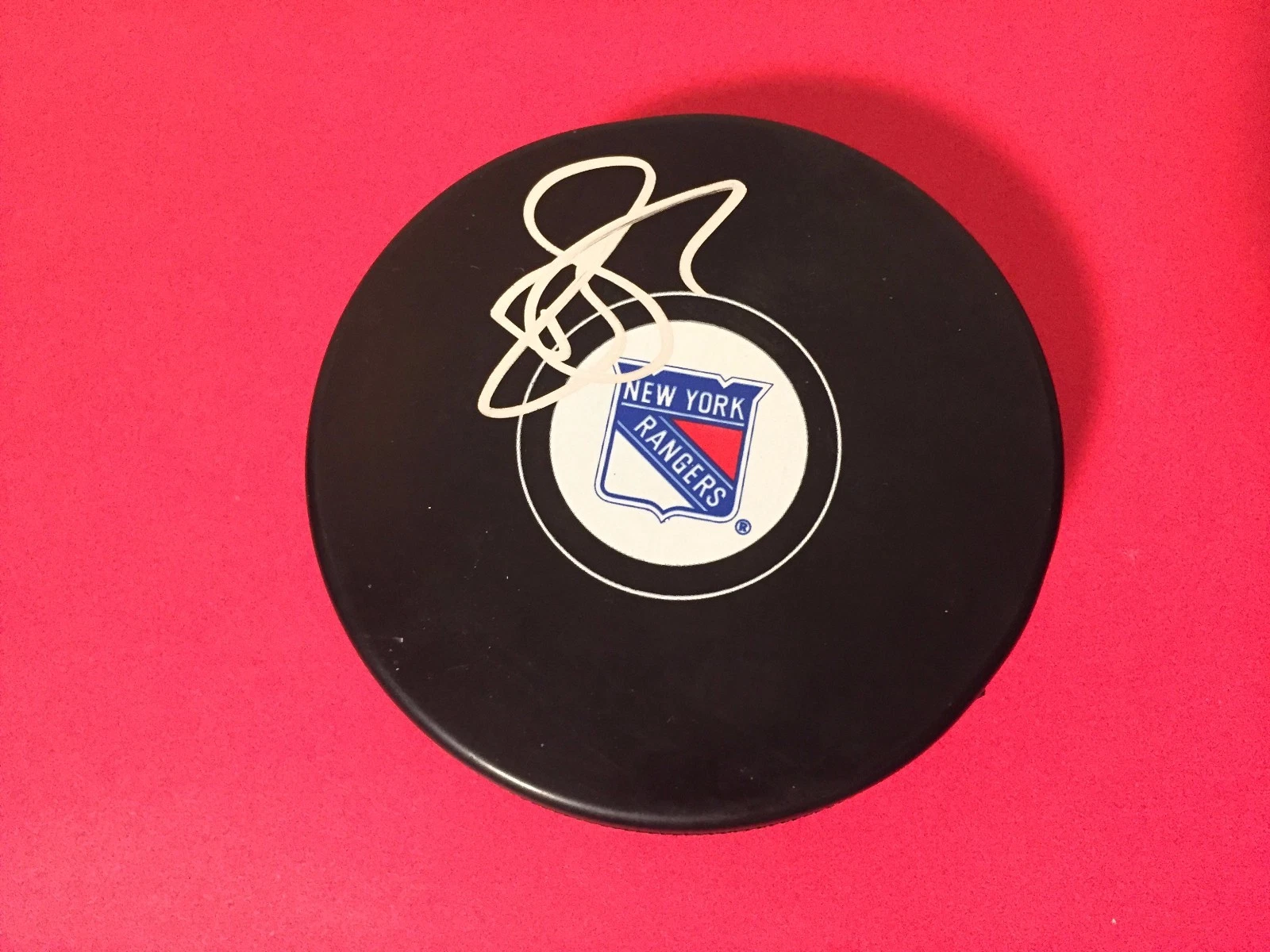 Brandon Pirri Rangers Hockey Signed Auto Puck
