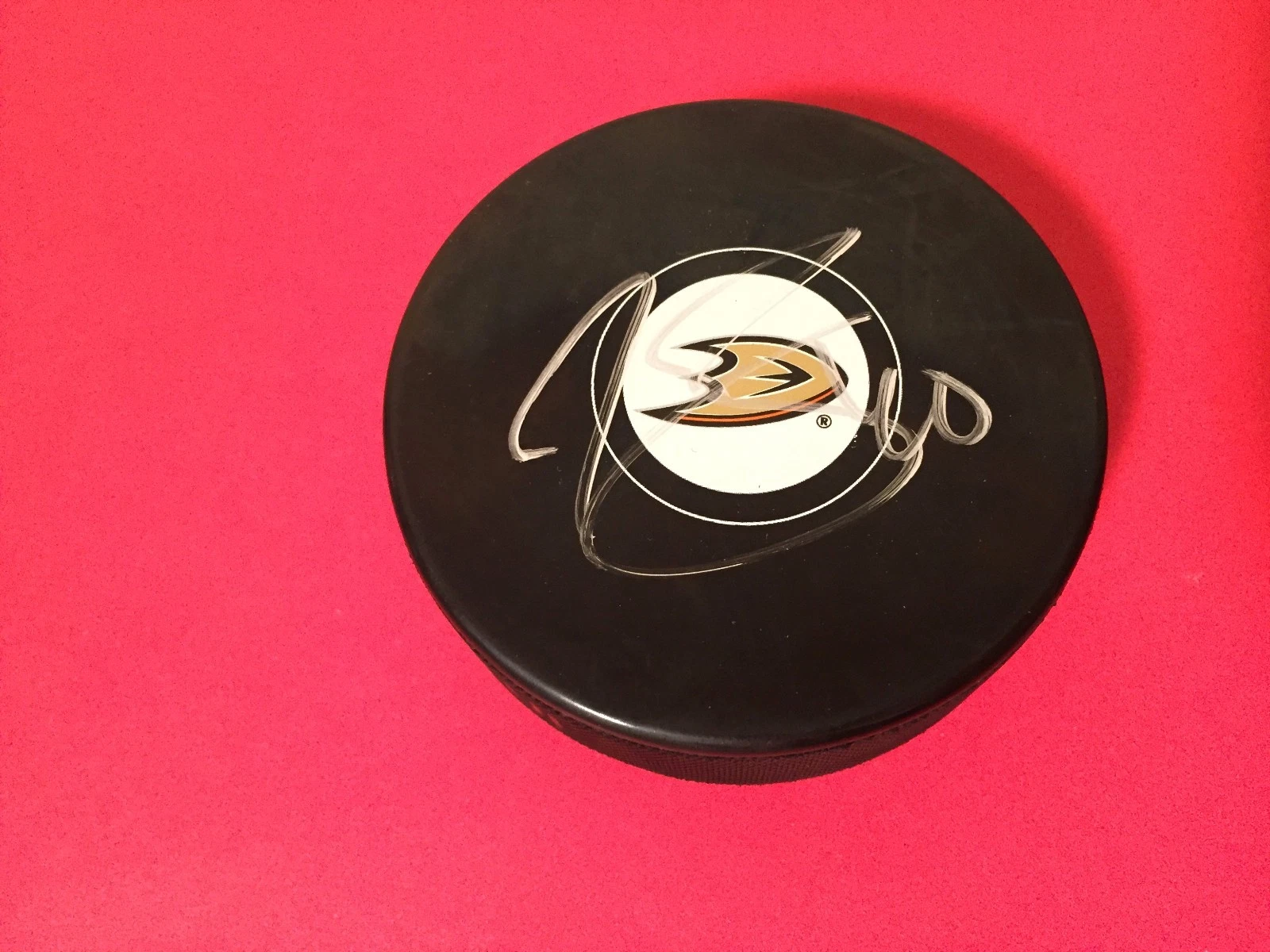 Jared Boll Ducks Hockey Signed Auto Puck Holder Auto
