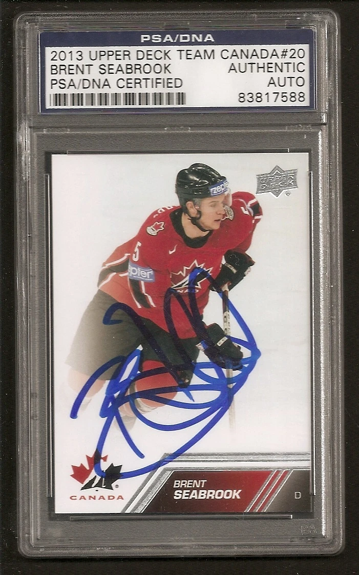 Brent Seabrook Blackhawks 2013 UD Team Canada Signed Auto PSA/DNA ENCAPSULATED

