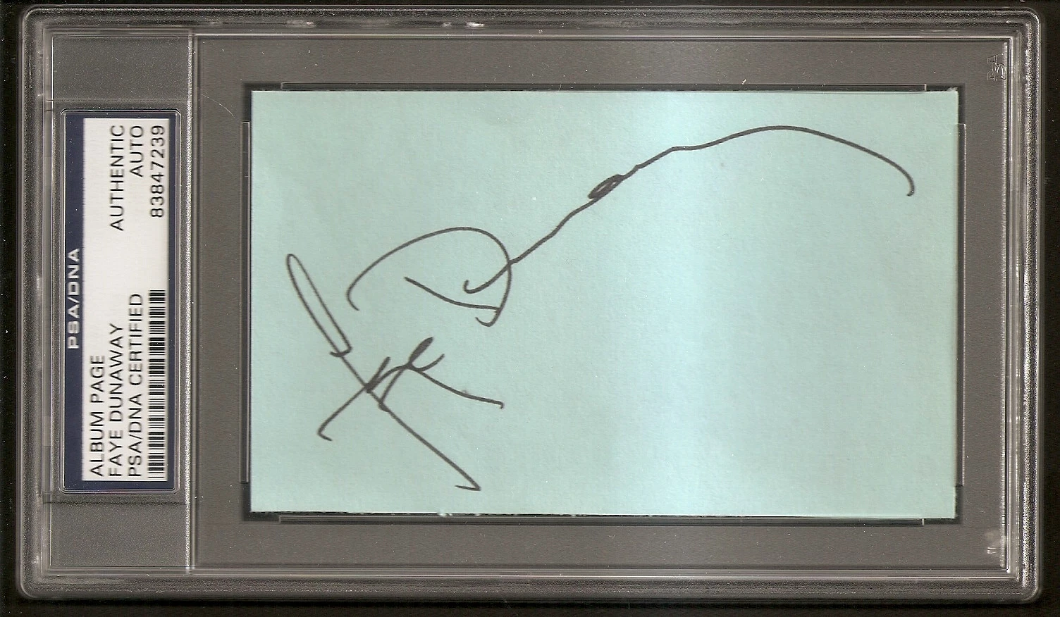 Faye Dunaway 1977 Best Actress Oscar Academy Album Page Signed Auto PSA/DNA
