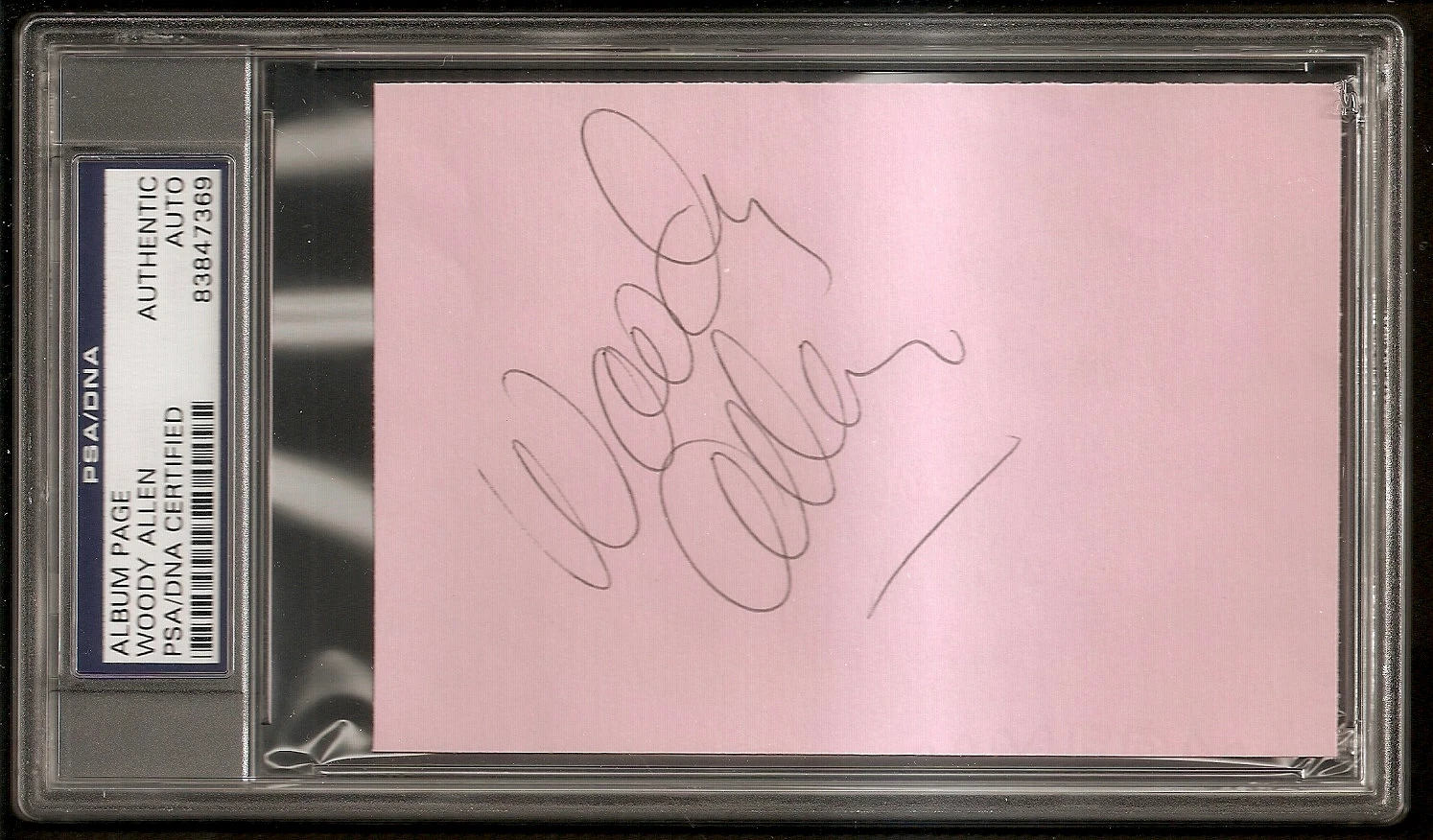 WOODY ALLEN BEST DIRECTOR OSCAR ACADEMY ALBUM PAGE SIGNED AUTO PSA/DNA COLLECTIBLE MEMORABILIA