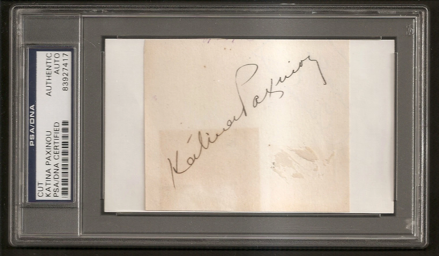 Katina Paxinou 1944 Best Supporting Actor Oscar Academy Signed Auto PSA/DNA
