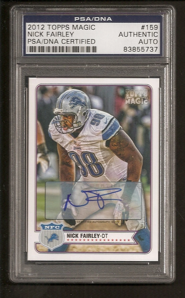 Nick Fairley Saints 2012 Topps Magic Signed Auto PSA/DNA ENCAPSULATED
