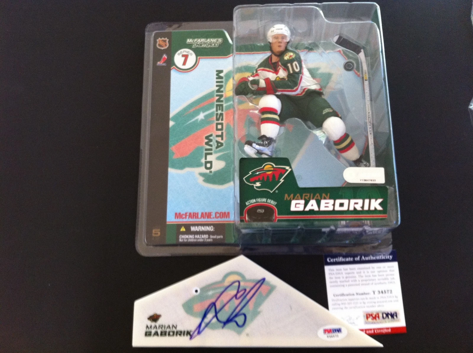 Marian Gaborik Minnesota Wilds Signed Auto McFarlane PSA/DNA COA
