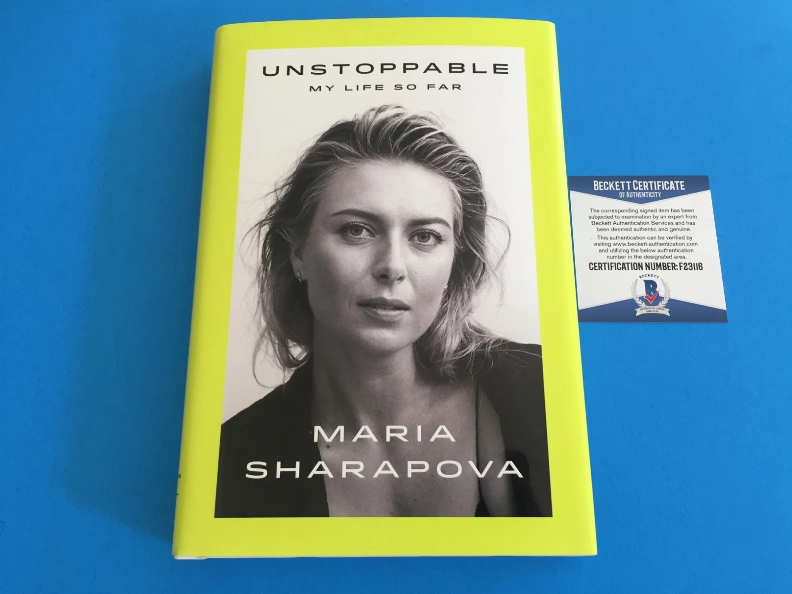 Maria Sharapova Tennis Signed Auto Hard Copy Book Beckett BAS COA
