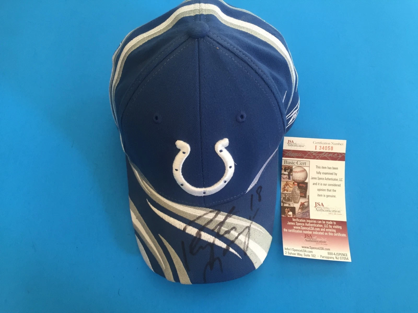 Peyton Manning HOF Colts Broncos Signed Auto Cap Hat JSA COA
