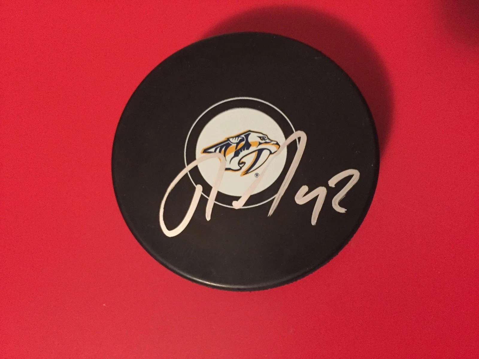 Ryan Johansen Predators Stanley Cup Playoff Signed Puck Auto
