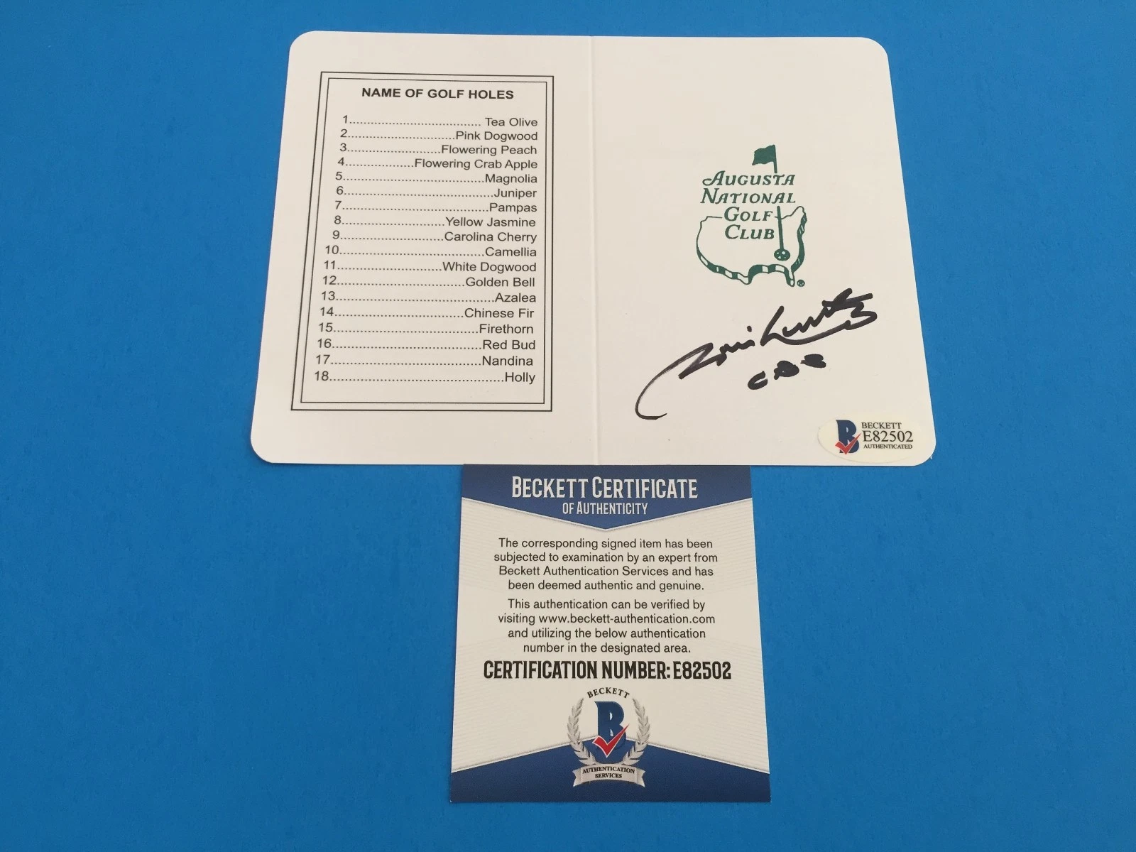 Jim Nantz Augusta Masters Champions Signed Auto Scorecard Beckett BAS COA
