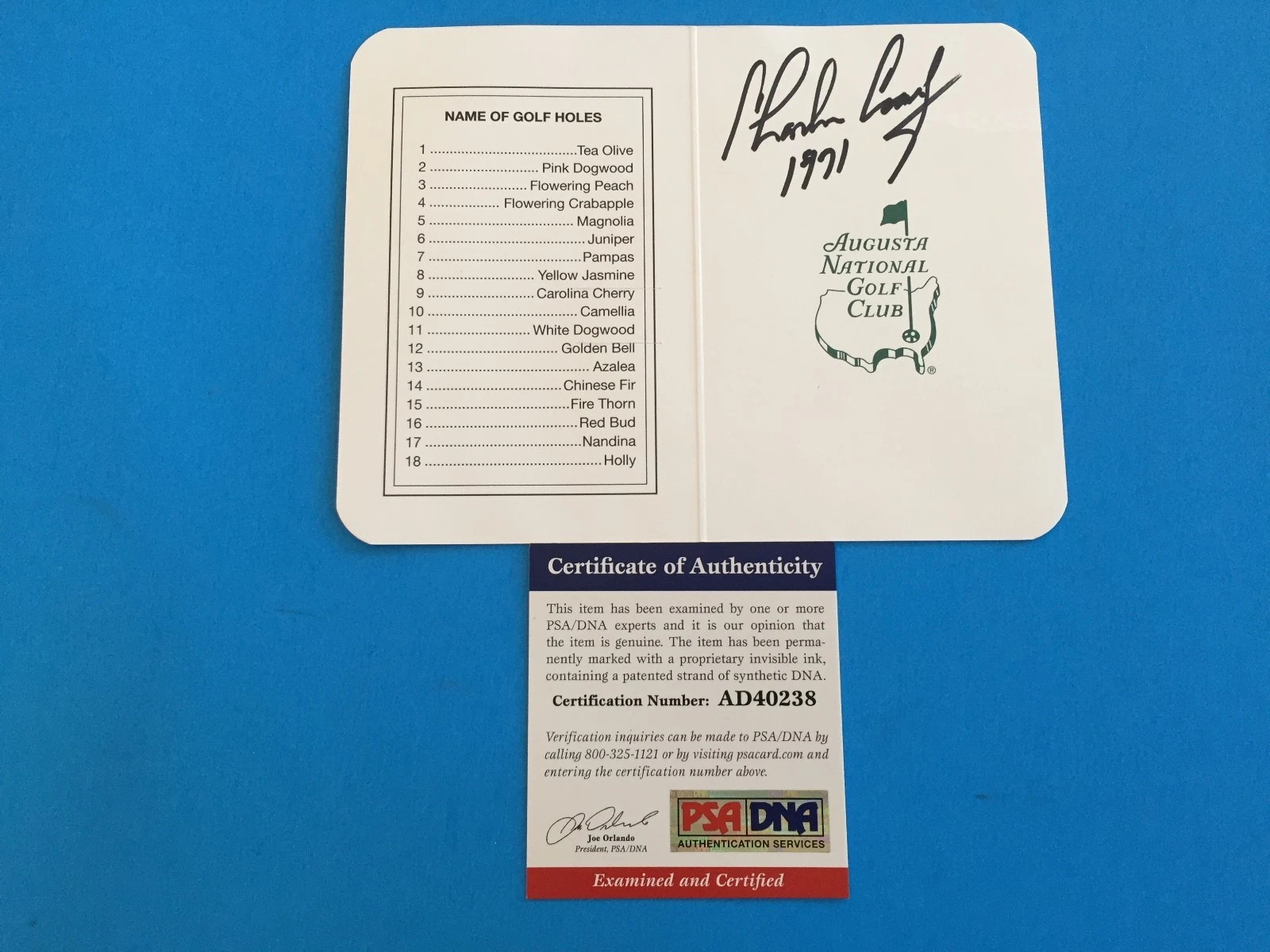 Charles Coody 1971 Masters Champions Signed Auto Scorecard PSA/DNA COA

