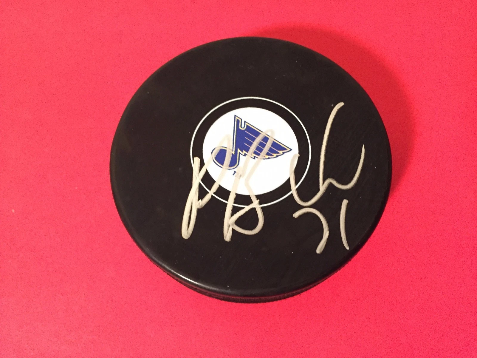 Patrik Berglund Saint Louis Blues Signed Auto Puck
