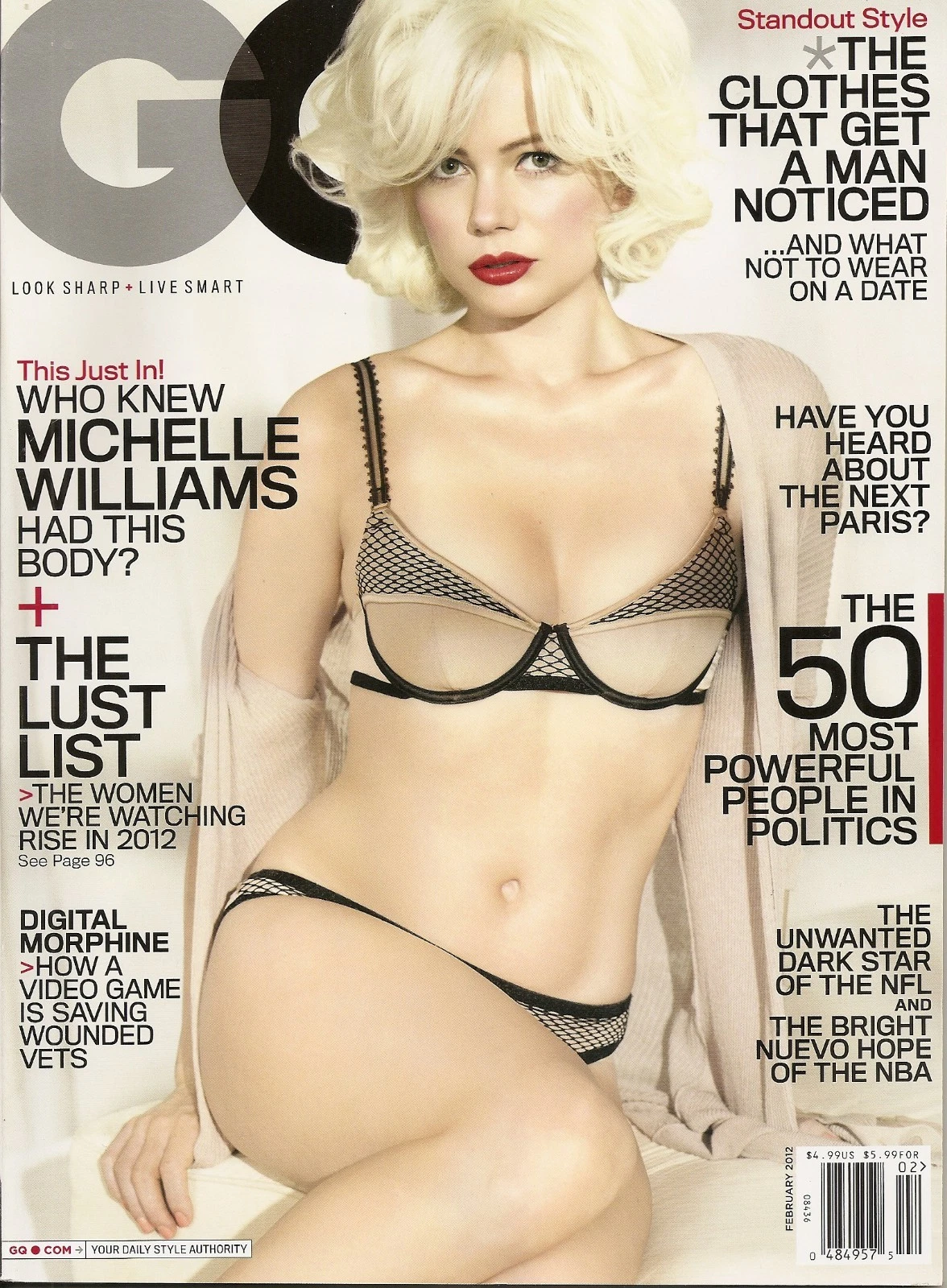 Michelle Williams 2012 GQ Magazine Mag Newstand Edition Great Condition
