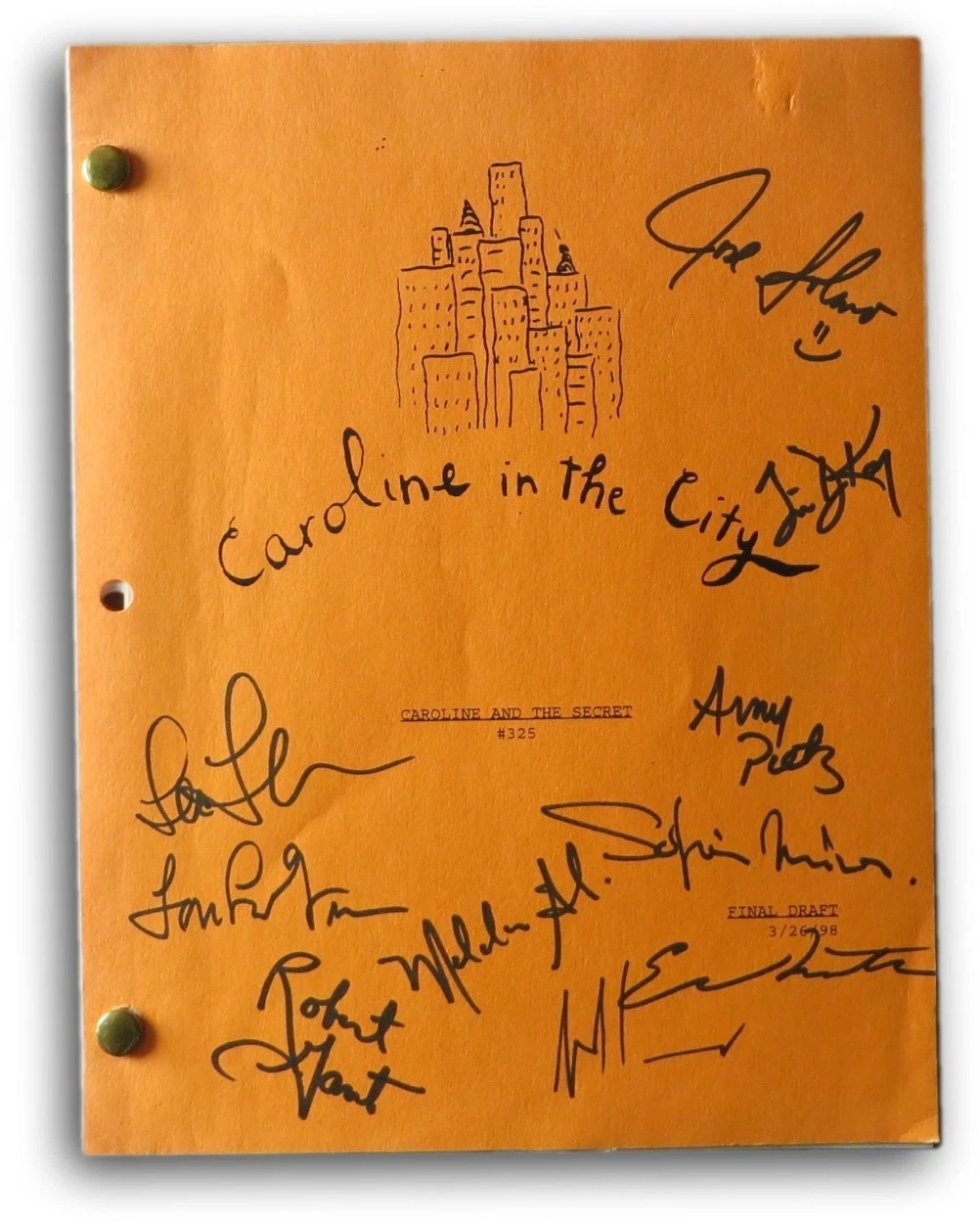 Caroline in The City Cast Signed Autographed Script Episode #325 PSA W04251
