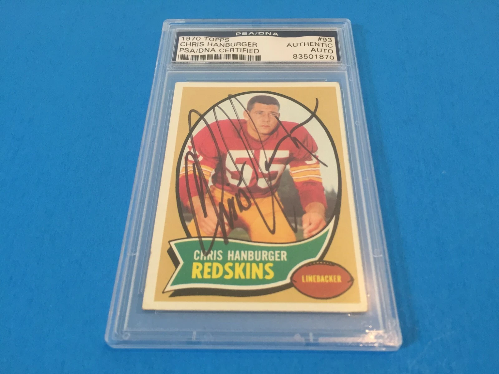 Chris Hanburger HOF Redskins 1970 Topps Signed Auto PSA/DNA ENCAPSULATED
