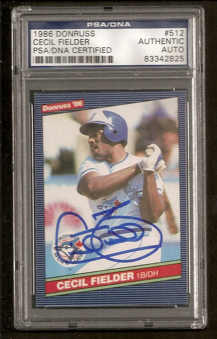 Cecil Fielder 1986 Donruss Rookies Signed Auto PSA/DNA ENCAPSULATED
