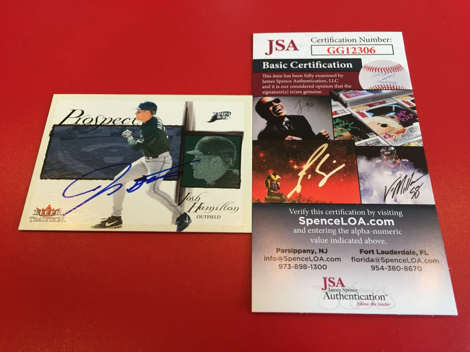 Josh Hamilton 2002 Fleer Tradition Prospects Card Signed Auto JSA COA
