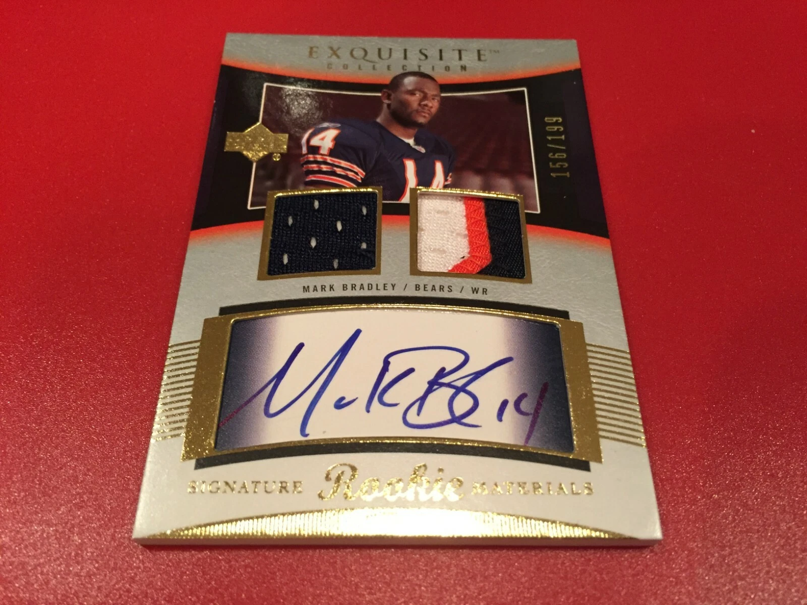 Mark Bradley 2005 UD Exquisite Collection Rookie 3-CLR Patch Jersey Auto /199
