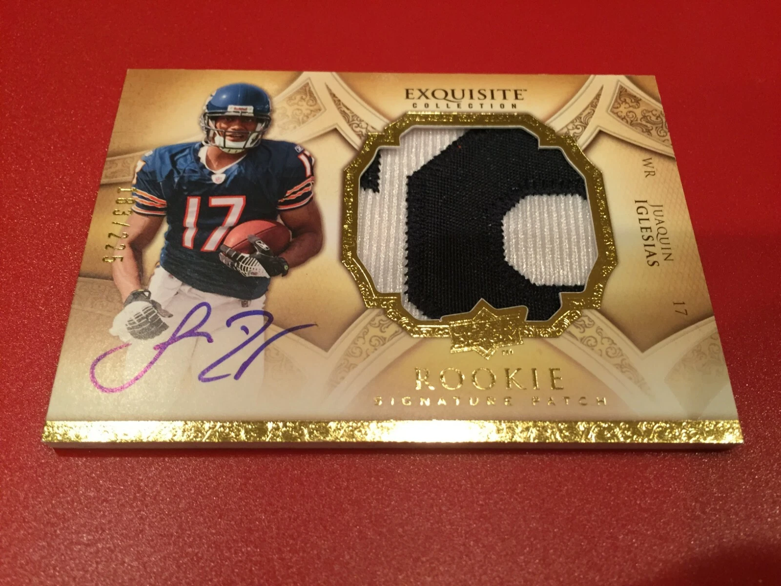 Juaquin Iglesias 2009 Exquisite Collection Rookie 2-CLR Patch Jersey Auto /225
