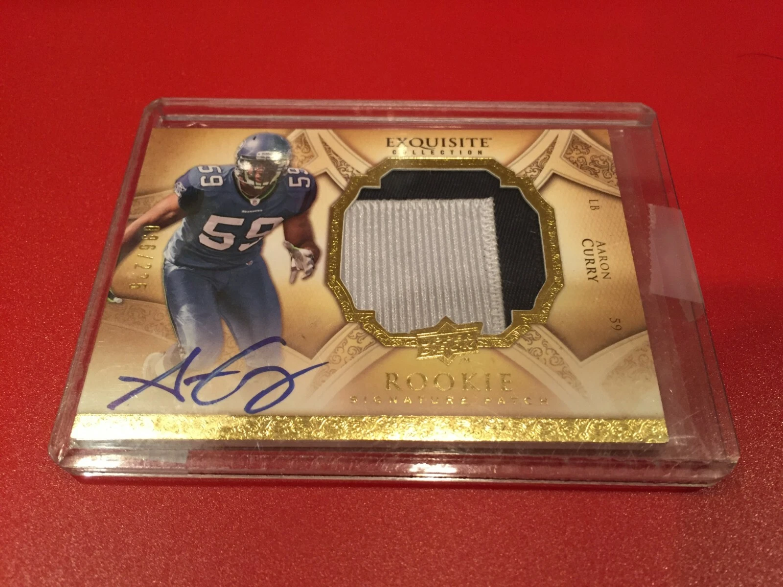 Aaron Curry 2009 Exquisite Collection Rookie 2-CLR Patch Jersey Auto /225
