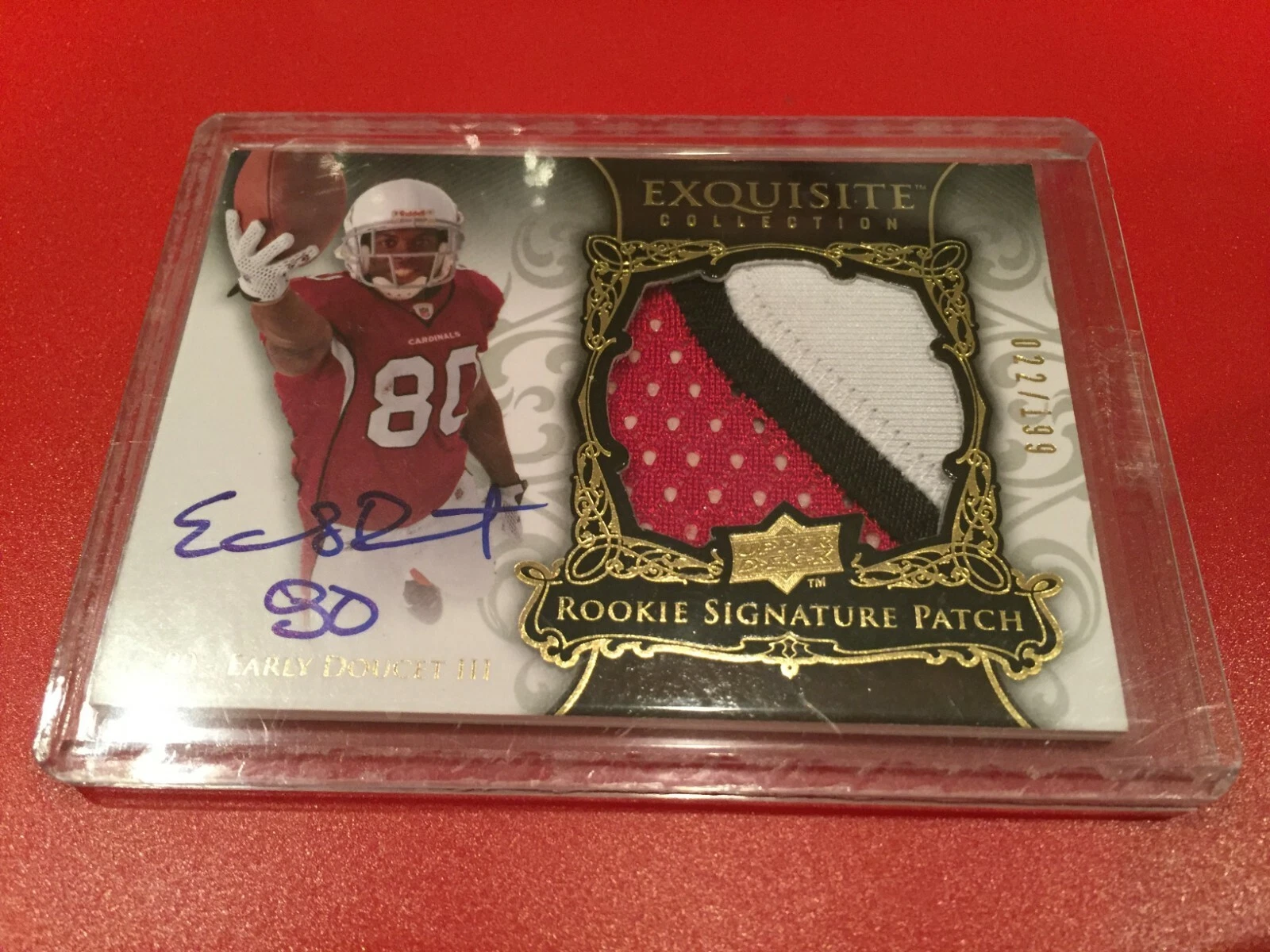 Early Doucett III 2008 Exquisite Collection Rookie 3-CLR Patch Jersey Auto /199
