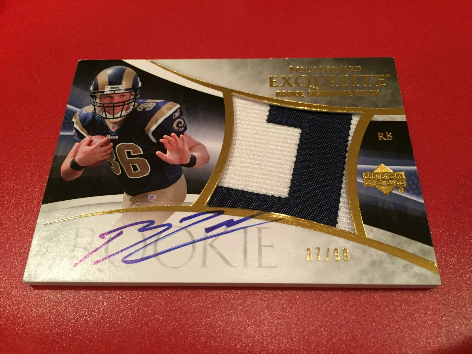 Brian Leonard 2007 Exquisite Signature Rookie 2-CLR Patch Jersey Auto /99
