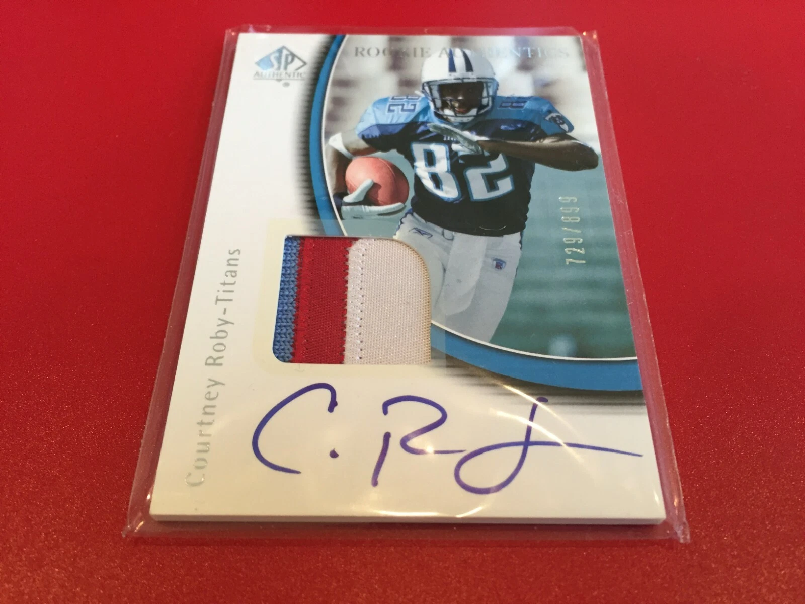 Courtney Roby 2005 SP Authentic Rookie 3-CLR Patch Jersey Auto /899
