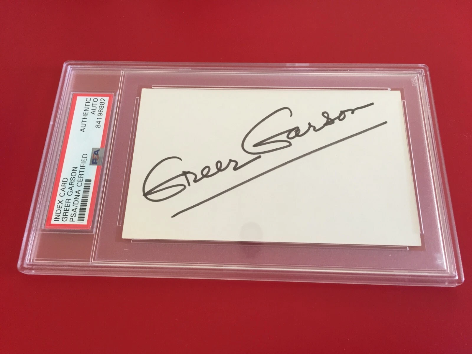 Greer Garson 1942 Best Actress Oscar Academy Index Card Signed Auto PSA/DNA
