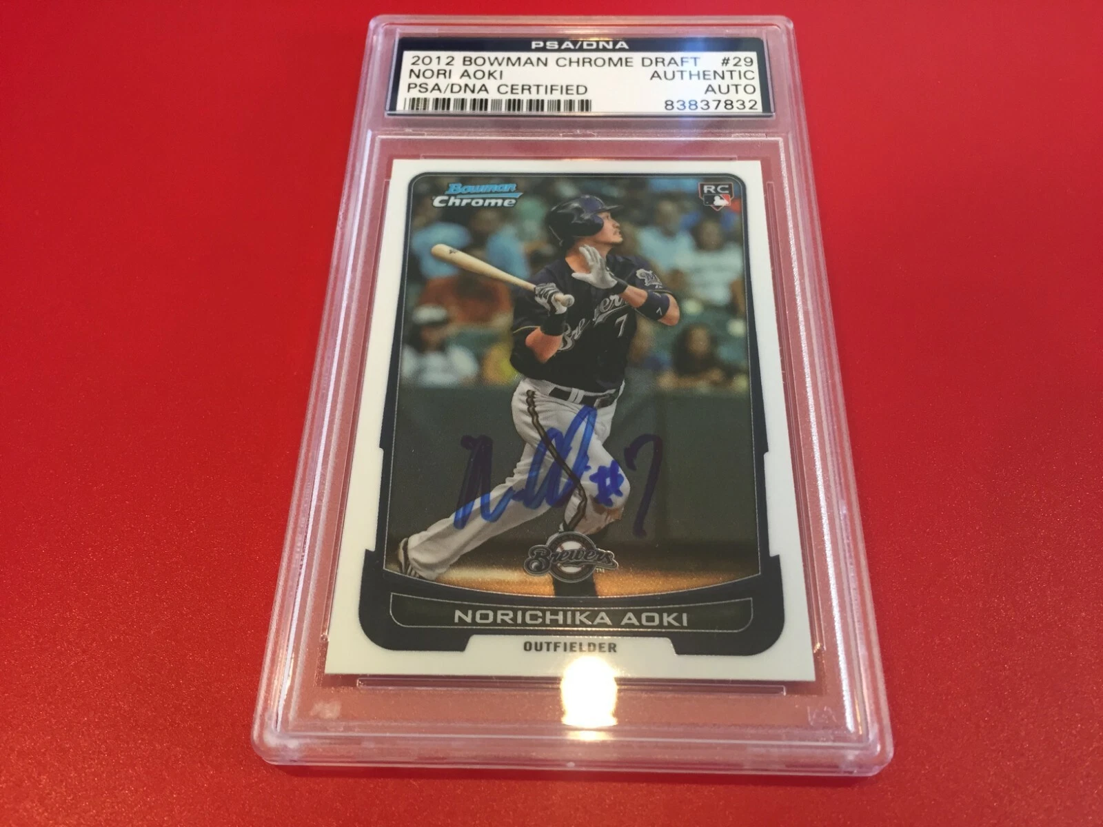 Norichika Nori Aoki 2012 Bowman Chrome Rookie Signed Auto PSA/DNA ENCAPSULATED
