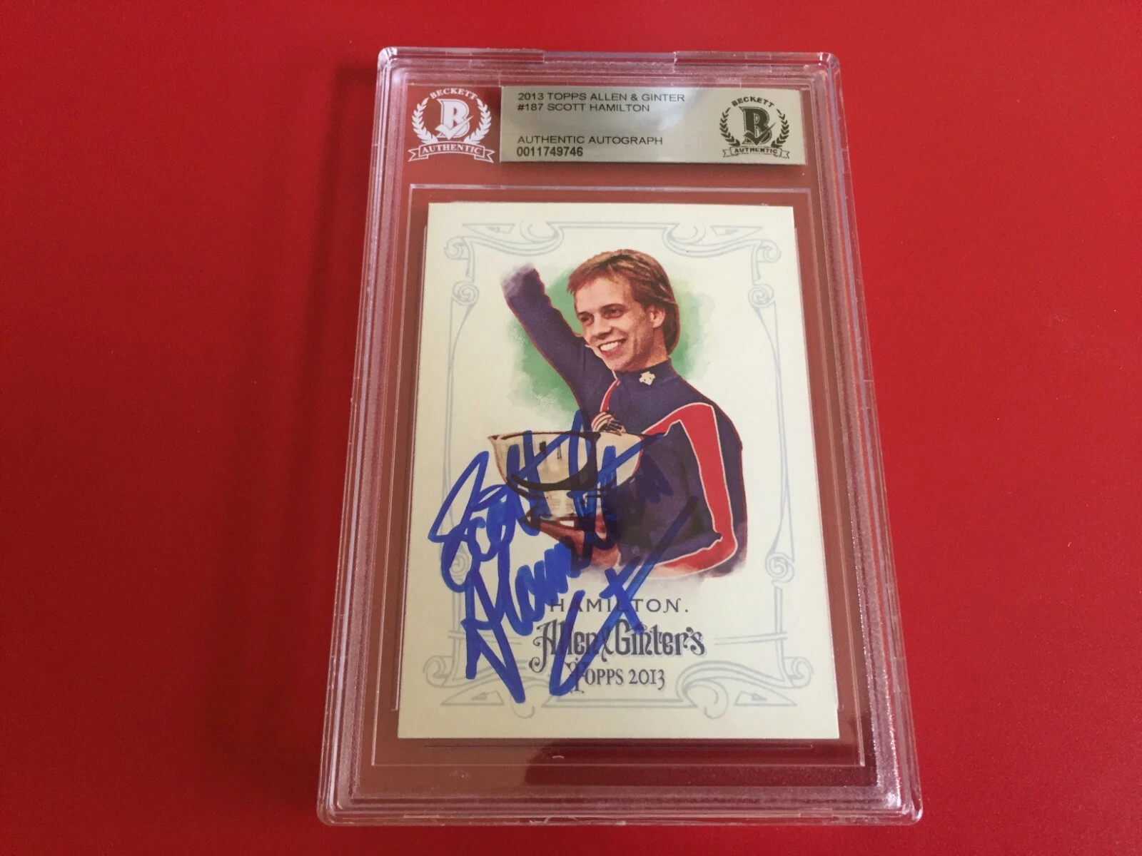 Scott Hamilton Olympics Gold 2013 Topps Allen & Ginter Signed Auto Beckett BAS

