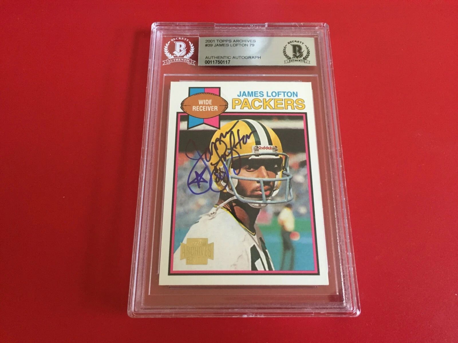 James Lofton HOF 2001 Topps Archives Card Signed Auto Beckett BAS Slabbed
