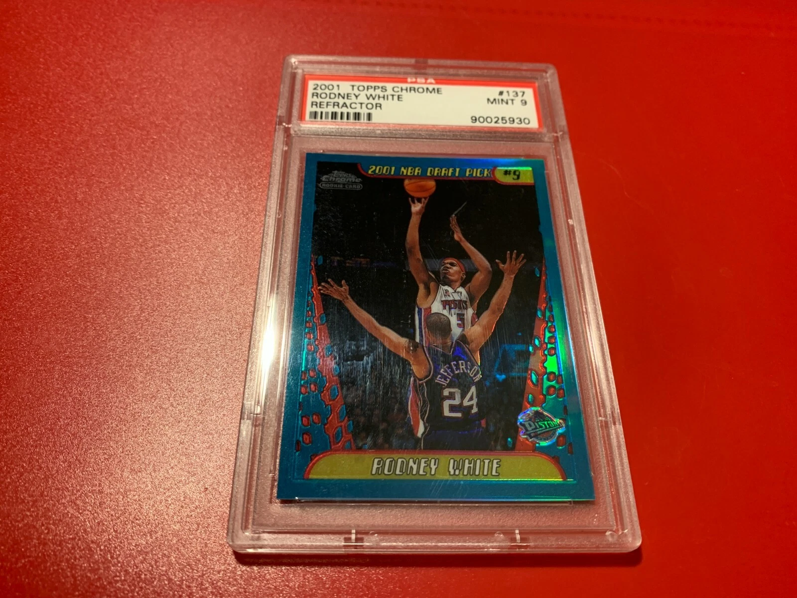 Rodney White 2001 Topps Chrome Refractor Rookie Mint PSA 9
