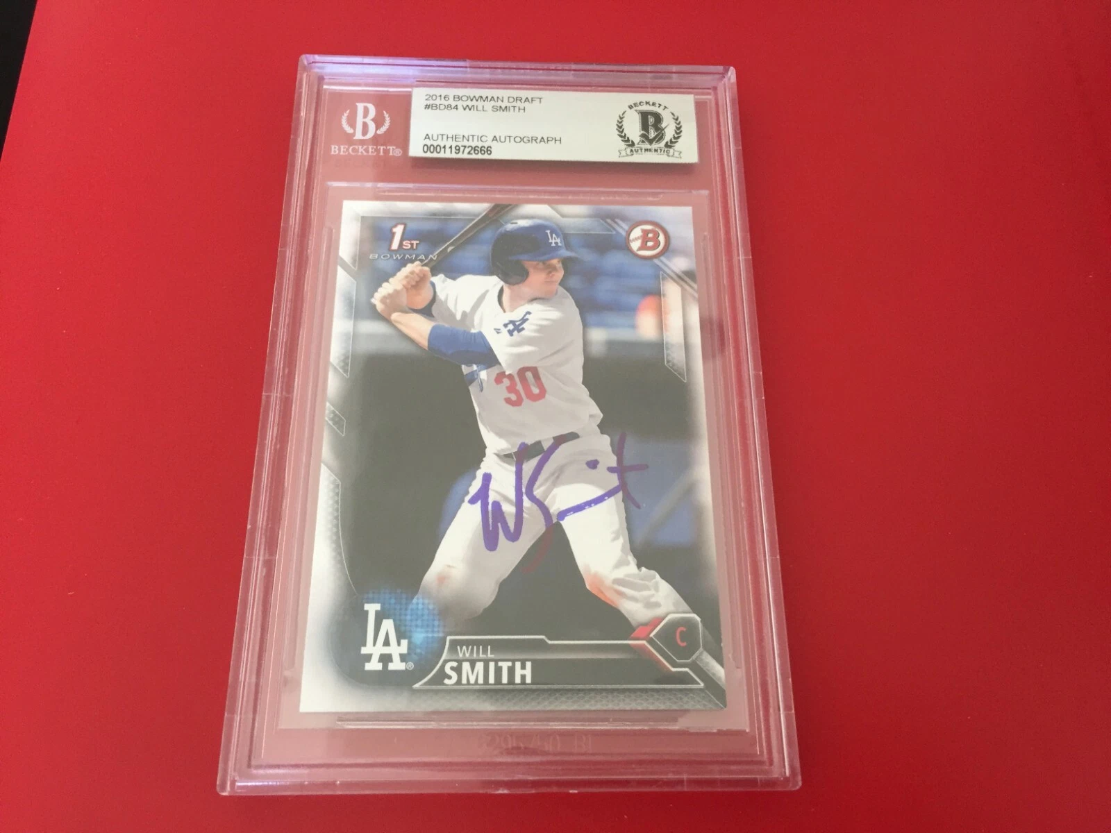 Will Smith 2016 Bowman DRAFT Rookie Signed Auto Beckett BAS Slabbed
