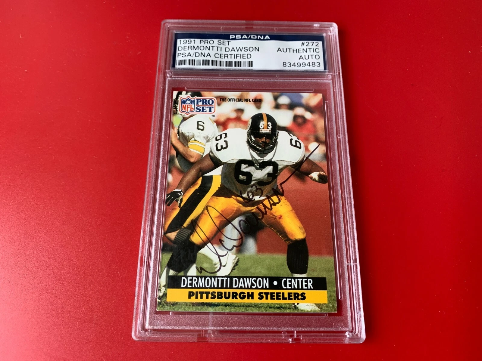 Dermontti Dawson Steelers 1991 Pro Set Signed Auto PSA/DNA ENCAPSULATED
