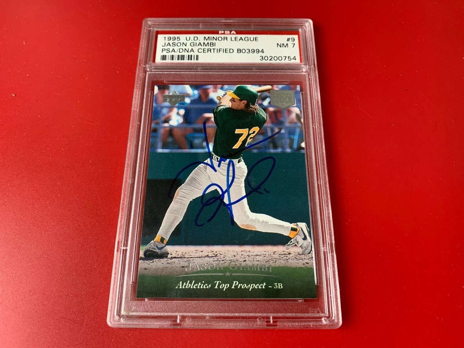 Jason Giambi Oakland 1995 U.D. Minor Legue Rookie Signed Auto PSA/DNA
