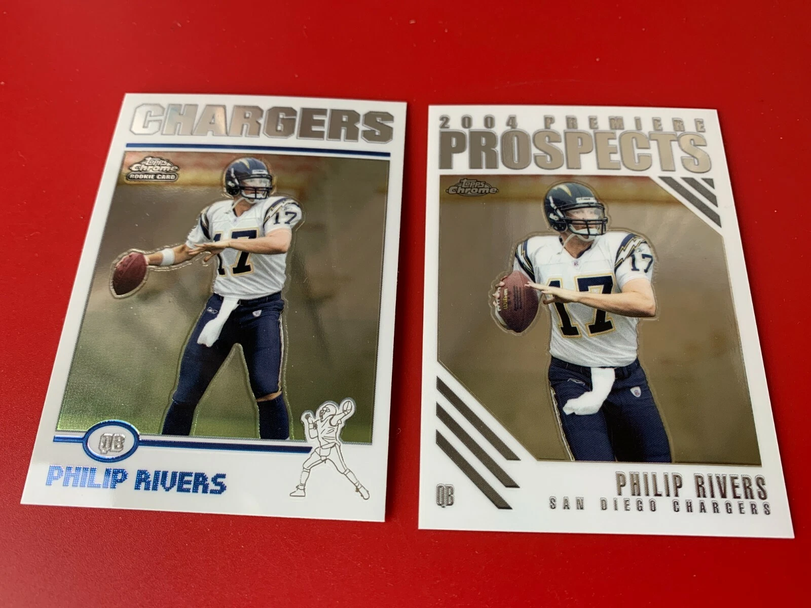 Philip Rivers Chargers 2004 Topps Chrome Primier Prospects Cards Lot (2)
