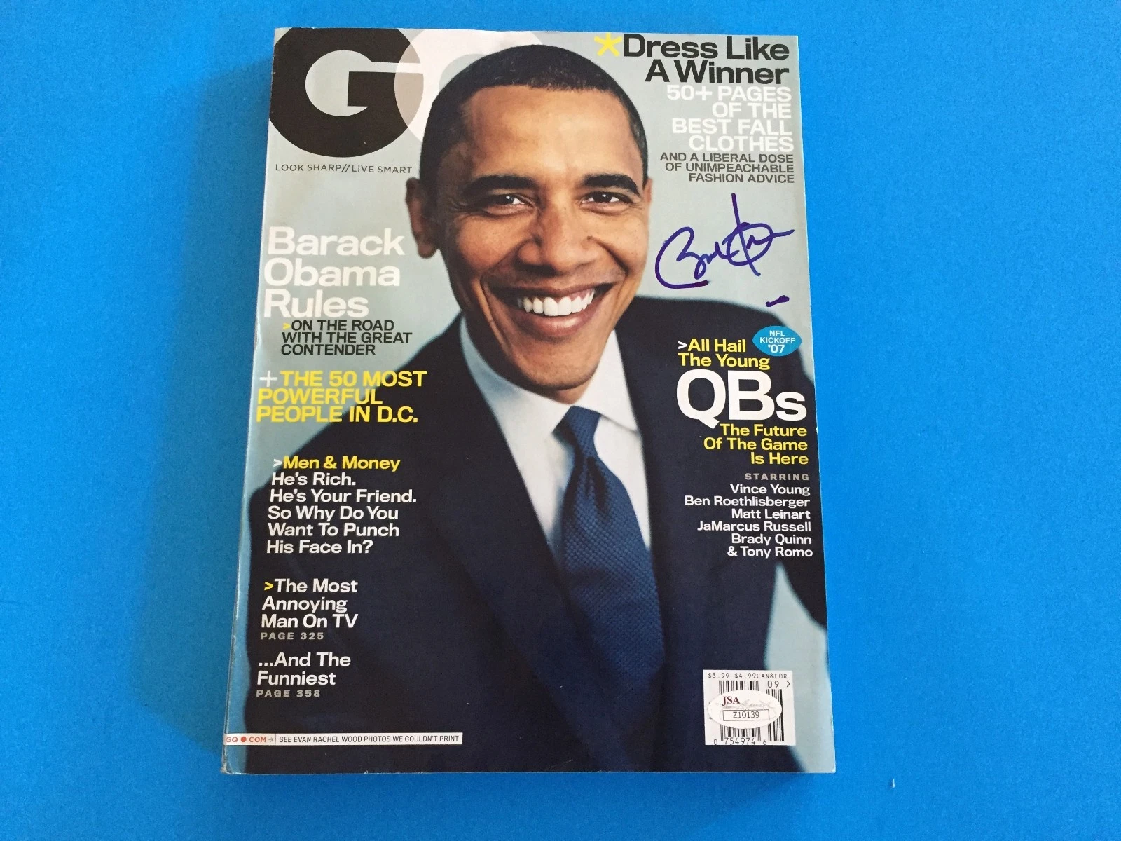 President Barack Obama GQ Complete Magazine Mag Signed Auto JSA COA Letter
