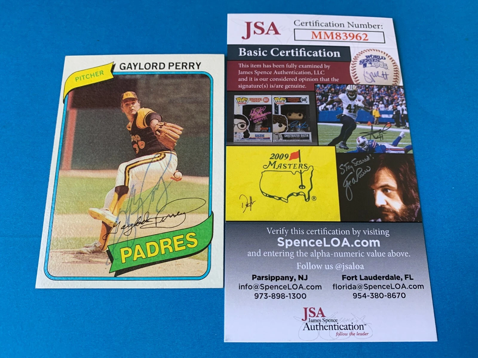 Gaylord Perry Padres 1980 Topps Card Signed Auto JSA COA
